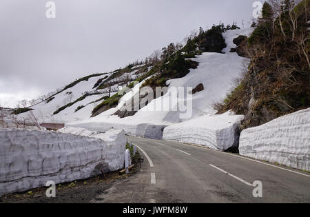 Kamaishi Ligne Aspite sur le mont Iwate à jour brumeux à Tohoku, Japon. Kamaishi est l'une des meilleures routes du pays pour une promenade en voiture. Banque D'Images