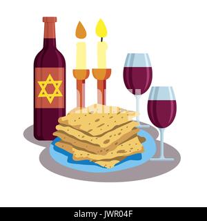 Le dîner de famille, Shabbat Kabbalat Illustration de Vecteur