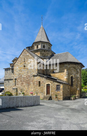 12e C'église de l'Hôpital-Saint-Blaise, (Site du patrimoine mondial de l'UNESCO), Pyrénées-Atlantiques, France. Banque D'Images