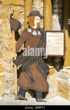 12e C'église de l'Hôpital-Saint-Blaise, (Site du patrimoine mondial de l'UNESCO), Pyrénées-Atlantiques, France. Banque D'Images