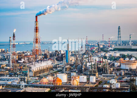 Les usines de Yokkaichi, au Japon. Banque D'Images