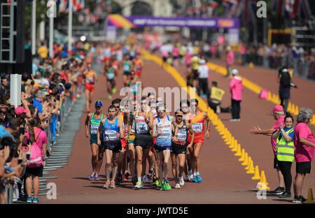 Vue générale des concurrents de la course de 20 km pour hommes au cours du dixième jour des Championnats du monde de l'IAAF 2017 au stade de Londres. Date de la photo: Dimanche 13 août 2017. Voir PA Story ATHLETICS World. Le crédit photo devrait se lire comme suit : John Walton/PA Wire. Banque D'Images