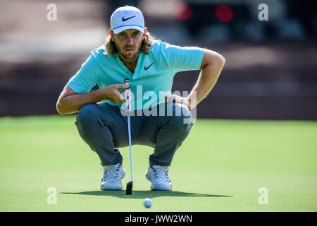 Charlotte, NC, USA.. 13 août, 2017. Tommy Fleetwood golfeur pendant le championnat de la PGA, le dimanche 13 août 2017 à Quail Hollow à Charlotte, NC. Jacob Kupferman/CSM/Alamy Live News Banque D'Images