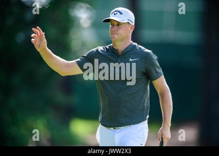 Charlotte, NC, USA.. 13 août, 2017. Alex Noren golfeur pendant le championnat de la PGA, le dimanche 13 août 2017 à Quail Hollow à Charlotte, NC. Jacob Kupferman/CSM/Alamy Live News Banque D'Images