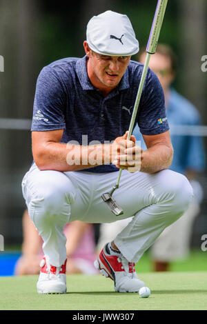 Charlotte, NC, USA.. 13 août, 2017. Au cours de l'Dechambeau Bryson golfeur PGA Championship le dimanche 13 août 2017 à Quail Hollow à Charlotte, NC. Jacob Kupferman/CSM/Alamy Live News Banque D'Images