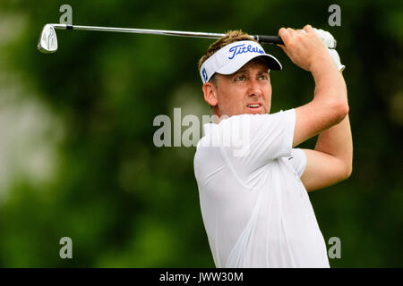 Charlotte, NC, USA.. 13 août, 2017. Ian Poulter golfeur pendant le championnat de la PGA, le dimanche 13 août 2017 à Quail Hollow à Charlotte, NC. Jacob Kupferman/CSM/Alamy Live News Banque D'Images