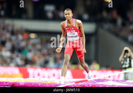 Londres, Royaume-Uni. 13e Août 2017. Mutaz Essa Barshim, Qatar, dans l'épreuve du saut en hauteur finale le jour 10 de l'IAAF 2017 Championnats du monde de Londres au London Stadium. Crédit : Paul Davey/Alamy Live News Banque D'Images