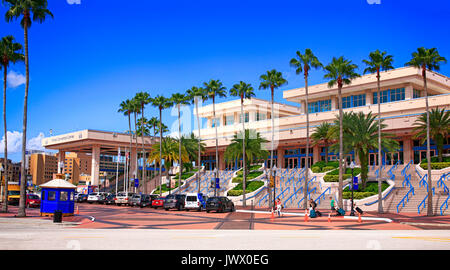 La construction du centre de congrès dans le centre-ville de Tampa en Floride, USA Banque D'Images