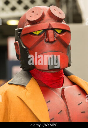 Homme habillé comme Hellboy au London Film & Comic Con 2017 (Appuyez sur col/a obtenu la permission de la part des organisateurs) Banque D'Images