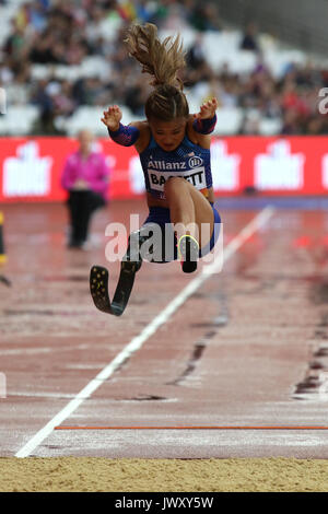 BASSETT Scout de l'USA dans le saut en longueur femmes T42 à la finale des Championnats du monde à Londres 2017 Para Banque D'Images