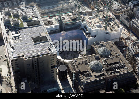 Vue aérienne de Broadgate Circle, London EC2M, UK Banque D'Images