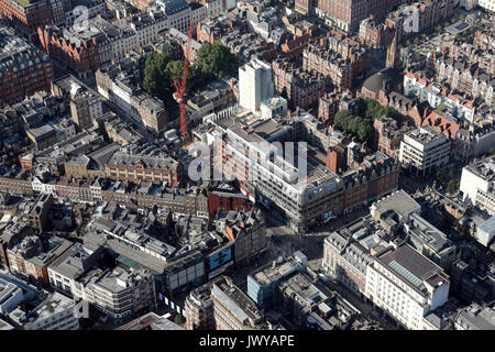 Vue aérienne d'Oxford Street, à l'ouest de Londres, Royaume-Uni Banque D'Images