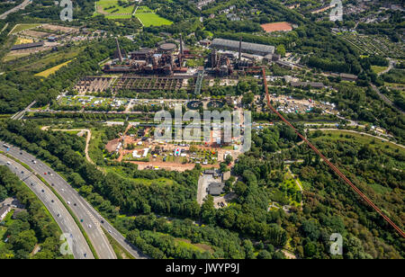 Parc paysager Duisburg - Nord, Emscherstraße, réception ouverte 24h course cycliste, patrimoine industriel, patrimoine mondial, Duisburg, Ruhr, Rhénanie du Nord-Westphalie, Banque D'Images