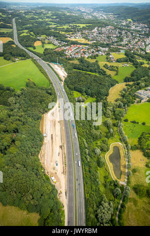 La construction de nouveaux parcs de camions, camion de repos, temps de conduite, de l'infrastructure routière, l'autoroute A1 avec Klosterholz Bruchmühle lieu de repos et de l'ONU Banque D'Images