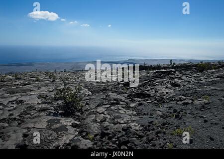 Paysage le long de la chaîne de cratères Road dans le parc national des volcans Banque D'Images