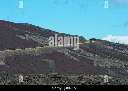 Paysage le long de la chaîne de cratères Road dans le parc national des volcans Banque D'Images