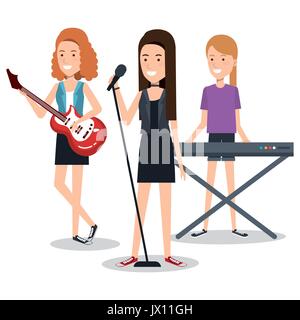 Groupe de musiciens pour jouer des instruments de musique vector illustration Illustration de Vecteur