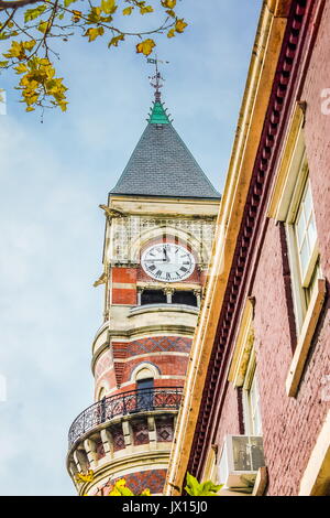 New York, USA - 30 septembre 2016 : l'horloge à St Paul's Chapel. Situé au 209 rue Broadway Pauls est l'emblématique chapelle épiscopale à Manhatt Banque D'Images