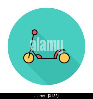 Enfant Scooter fine ligne télévision vector icon set connexes pour des applications web et mobiles. Il peut être utilisé comme - pictogramme, icône, élément infographique. Vector Illustration de Vecteur