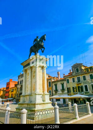 La Renaissance Statue de Bartolomeo Colleoni est l'une des plus belles statues équestres dans le monde Banque D'Images