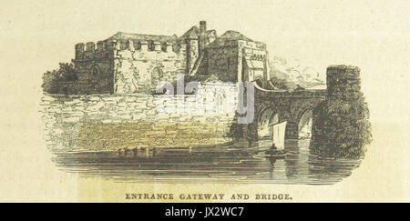 Neale(1825) p2 097 Leeds Castle, Kent et le pont de la passerelle d'entrée Banque D'Images