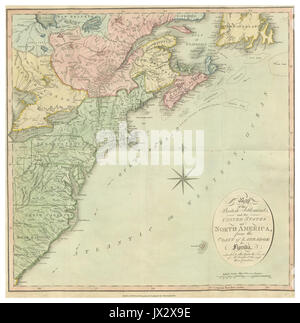 LAMBERT(1816) 1010 CARTE DES ÉTABLISSEMENTS HUMAINS, ET LES États-unis D'AMÉRIQUE DU NORD Banque D'Images