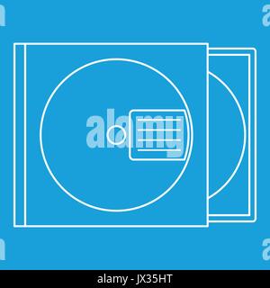CD box style du contour, icône Illustration de Vecteur