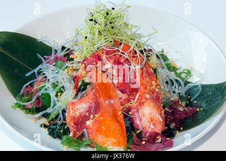 Varech , Homard et salade de nouilles Banque D'Images
