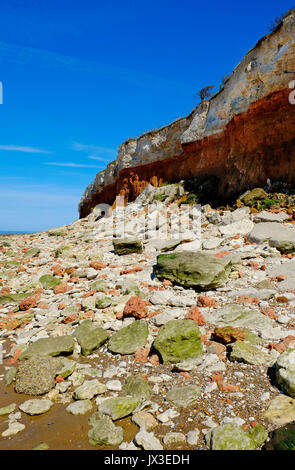 L'érosion des falaises, Hunstanton, West Norfolk, Angleterre Banque D'Images