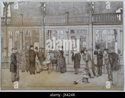 Des fantasmes sur un gant trouvés, dédié à la dame qui l'a perdu, 1 de 10, de Max Klinger, 1878, encre de chine et laver Museum Berggruen DSC03832 Banque D'Images