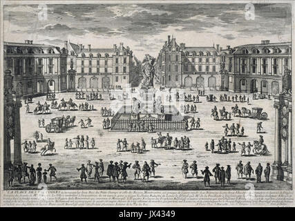 Paris Place des Victoires Aquarell von Adam Perelle 1695, 1660 Banque D'Images