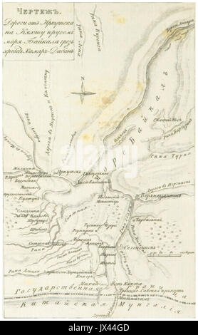 MARTOS(1827) P284 La carte du lac Baïkal Banque D'Images