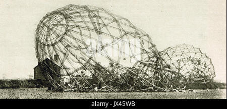 Squelette de Zeppelin L33, Essex, 1916 Banque D'Images