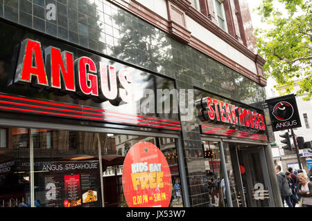 L'Angus Steak House restaurant Leicester Square, London, UK Banque D'Images