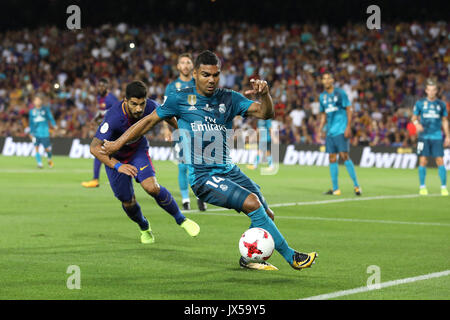 Barcelone, Espagne. 13e Août 2017. CASEMIRO du Real Madrid en Espagne durant la Super Cup match de football entre le FC Barcelone et le Real Madrid le 13 août 2017 au Camp Nou à Barcelone, Espagne. Credit : Manuel Blondeau/ZUMA/Alamy Fil Live News Banque D'Images