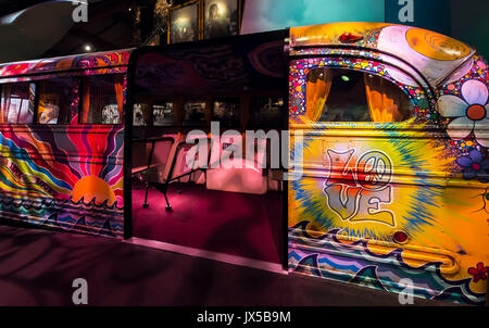 Bethel, New York, USA. 14Th Aug 2017. Le musée au Bethel Woods, situé sur le site de la 1969 Festival de Woodstock, raconte l'esprit de l'époque de la décennie qui a conduit jusqu'à la fête de la musique historique où un demi-million de personnes se sont réunis pour trois jours de paix, d'amour et de la musique. 15 août 2017 marque le 48e anniversaire de Woodstock. Crédit : Brian Cahn/ZUMA/Alamy Fil Live News Banque D'Images