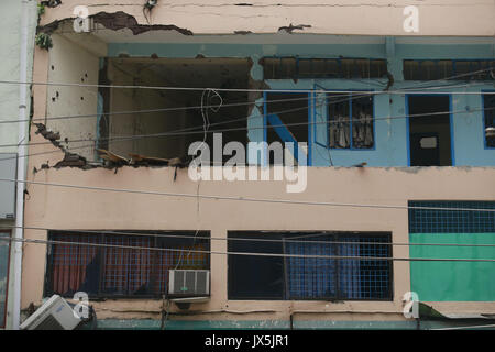 Dhaka, Bangladesh. Août 15, 2017. L'immeuble où les radicaux islamistes présumés le sucer avec semaine blast à Dhaka, au Bangladesh. Credit : Suvra Kanti Das/ZUMA/Alamy Fil Live News Banque D'Images