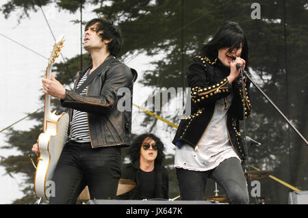 (G-D) Jack White Alison Mosshart Dead Weather se produit 2009 Outside Lands Festival Golden Gate Park août 30,2009 San Francisco. Banque D'Images