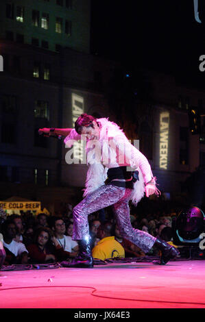 Perry Farrell musicien parti satellite effectue la deuxième édition du festival de musique de détour hebdomadaire Octobre 6,2007,Los Angeles en Californie. Banque D'Images