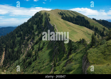 Randonnées sur le Nagelfluhkette dans les Alpes allemandes sur un dimanche après-midi Banque D'Images