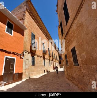 Scène de rue Ciutadella menorca Minorque Banque D'Images