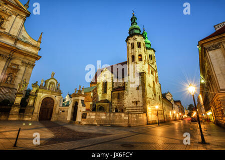 L'église romane de Saint André dans la vieille ville de Cracovie, Pologne, est un des plus anciens édifices de Cracovie Banque D'Images