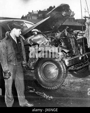 Le général George S Patton Accident de voiture Banque D'Images