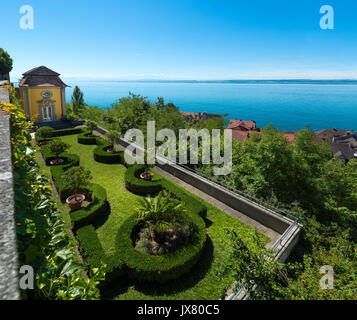 Vue depuis le nouveau château de Meersburg Meersburg - vers le lac de Constance, le lac de Constance, Bade-Wurtemberg, Allemagne, Europe Banque D'Images