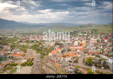 Vue depuis le château de la ville Jakeli Akhaltsikhe, Géorgie. Château Lomisa ou Rabati Castle Banque D'Images