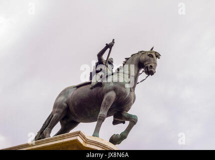 La statue équestre de Philippe III. Plaza Mayor. Madrid. España Banque D'Images