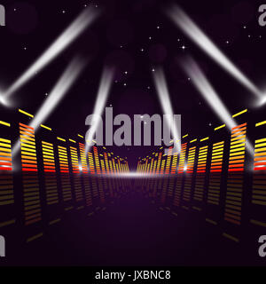 Égaliseur musique multicolore et des projecteurs pour les concerts events Banque D'Images