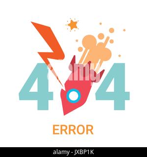 L'icône d'erreur 404 Non trouvé rompu bannière de message Illustration de Vecteur