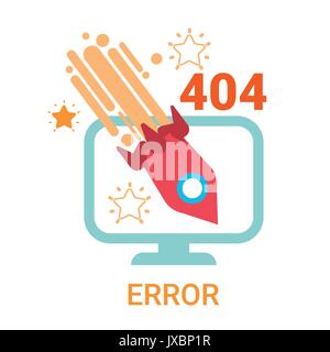 L'icône d'erreur 404 Non trouvé rompu bannière de message Illustration de Vecteur