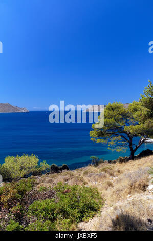 Baie de Lakki Merikia, île de Leros, Dodécanèse, Grèce. Banque D'Images